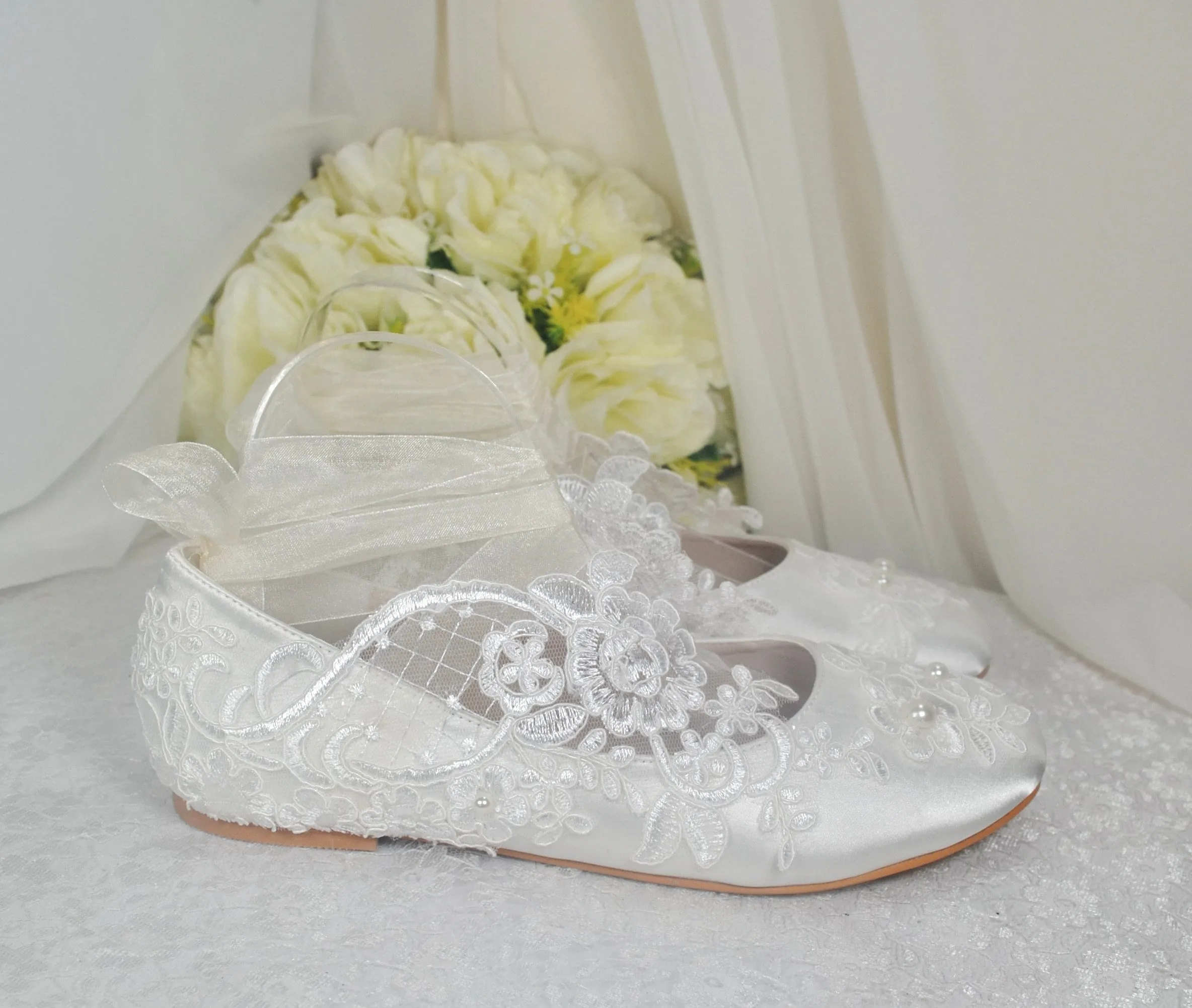 Lace Bridal Shoes Size UK7/US9.5