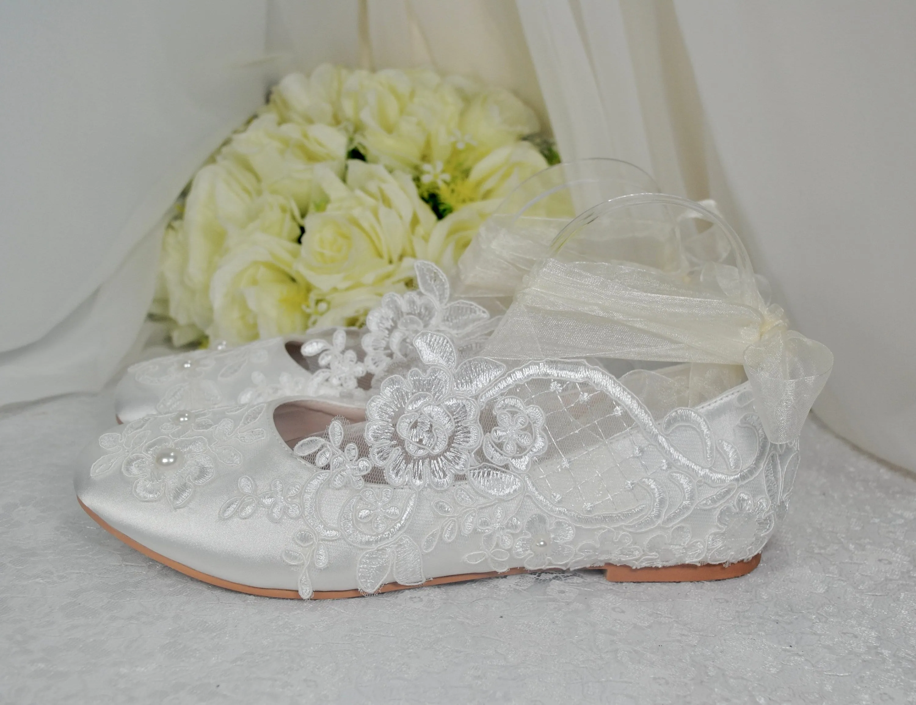 Lace Bridal Shoes Size UK7/US9.5