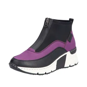 Ladies Rieker Zip Trainer Boots Sneaker Wedge Purple N6352-30 sale