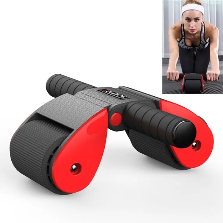 Lang Bo Folding Abdominal Wheel Double Wheel Fitness Wheel(Red)