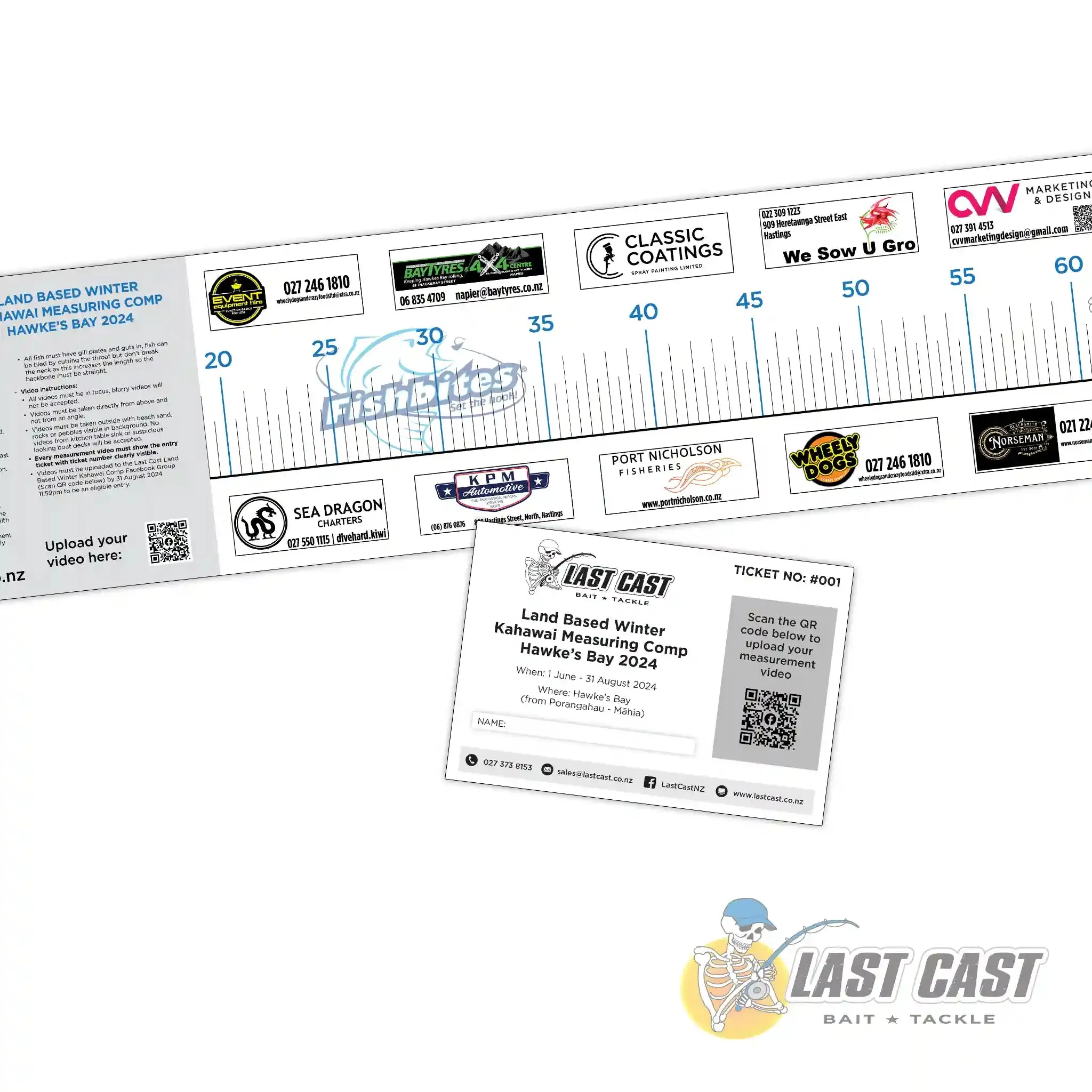 LAST CAST LAND BASED WINTER KAHAWAI MEASURING COMP TICKET