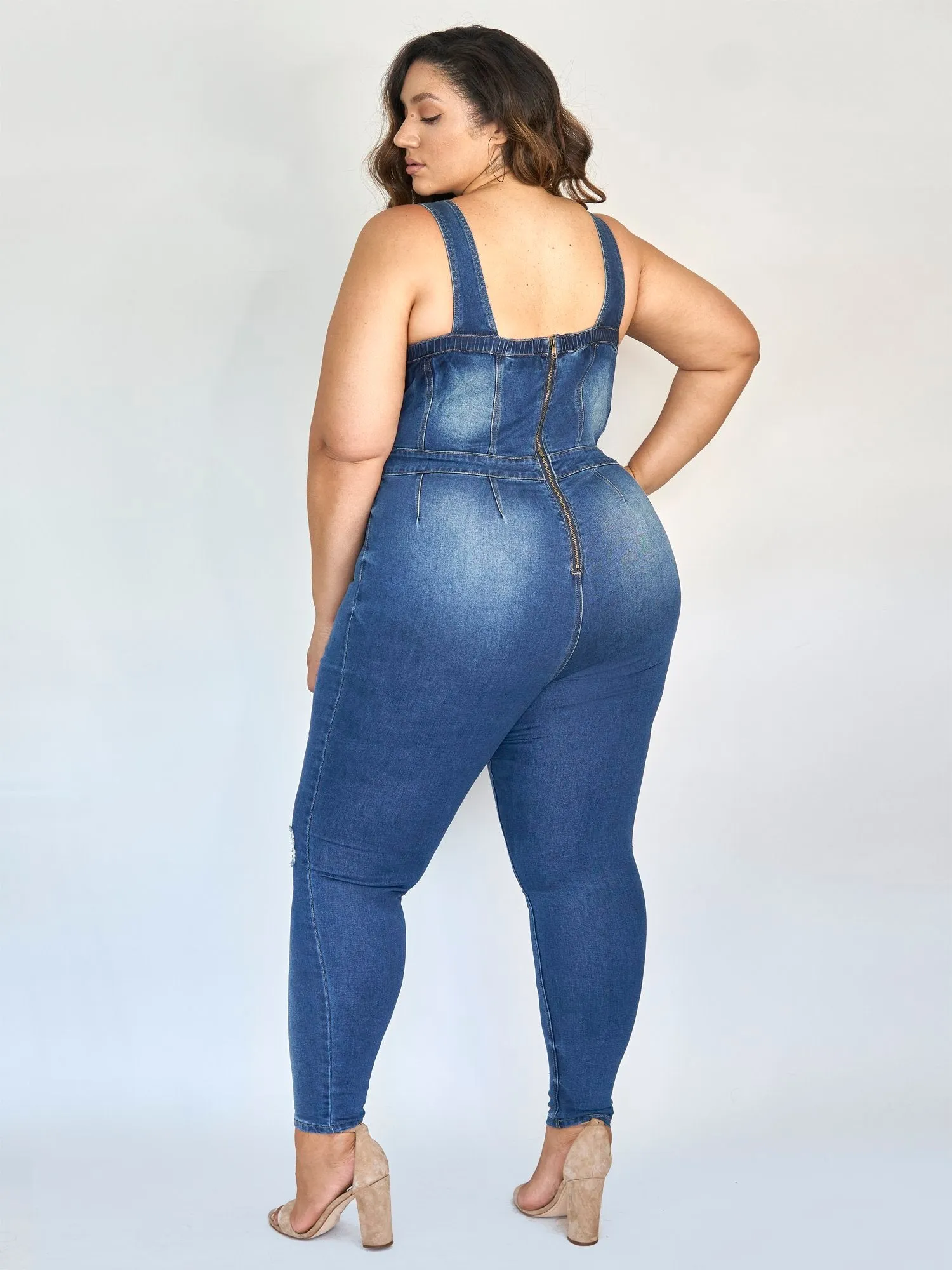 Lauren Sleeveless Denim Jumpsuit