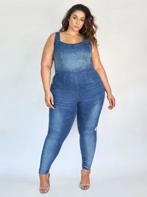 Lauren Sleeveless Denim Jumpsuit