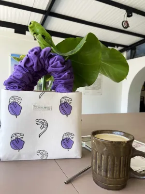 Lavender Dot Scrunchie Tote Bag