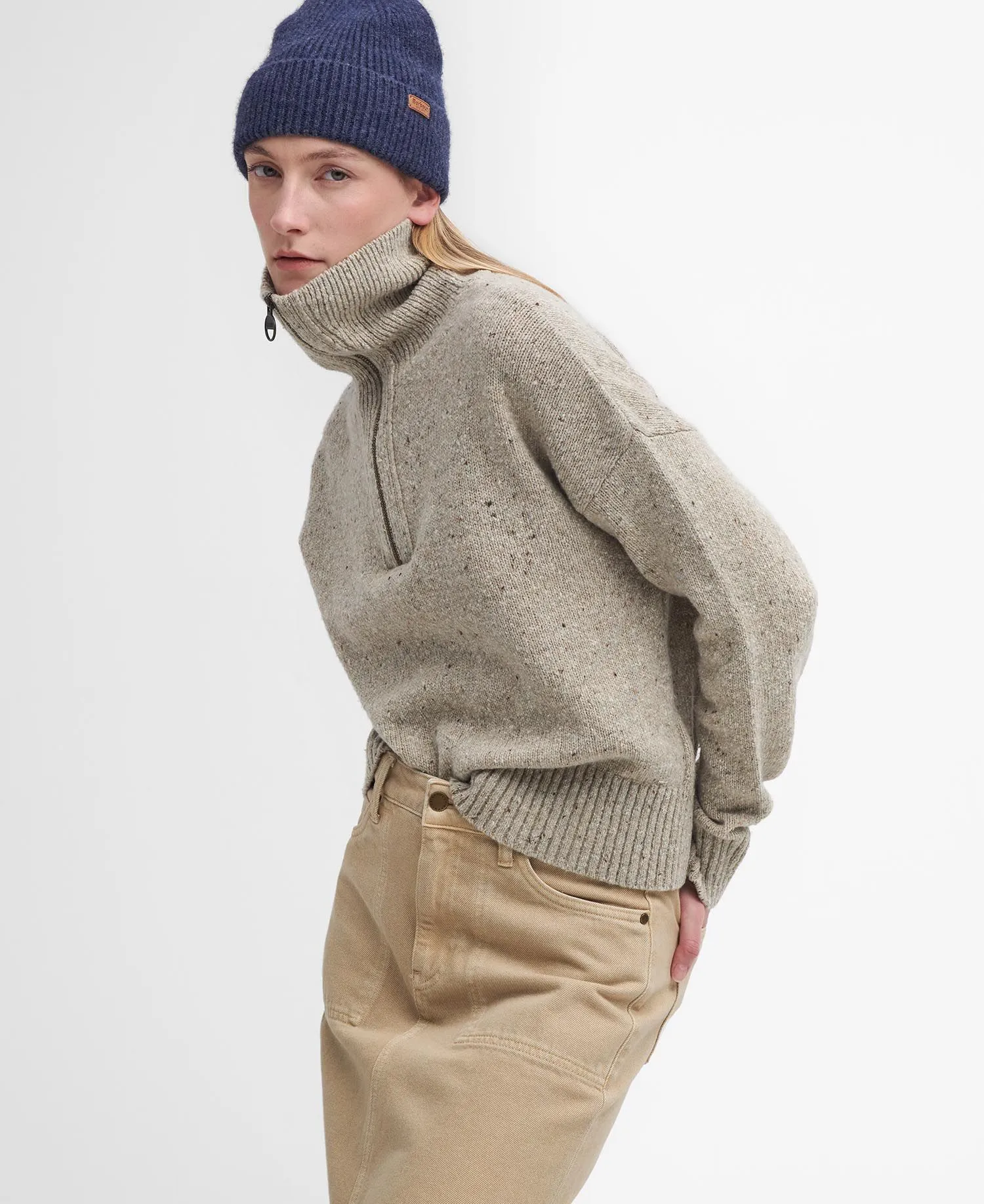 Lavensdale Half-Zip Knitted Jumper - Oatmeal