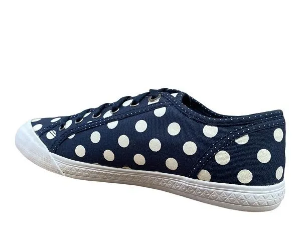 Le Coq Sportif scarpa sneakers da donna a pois Deuville Plus 1311256 blu