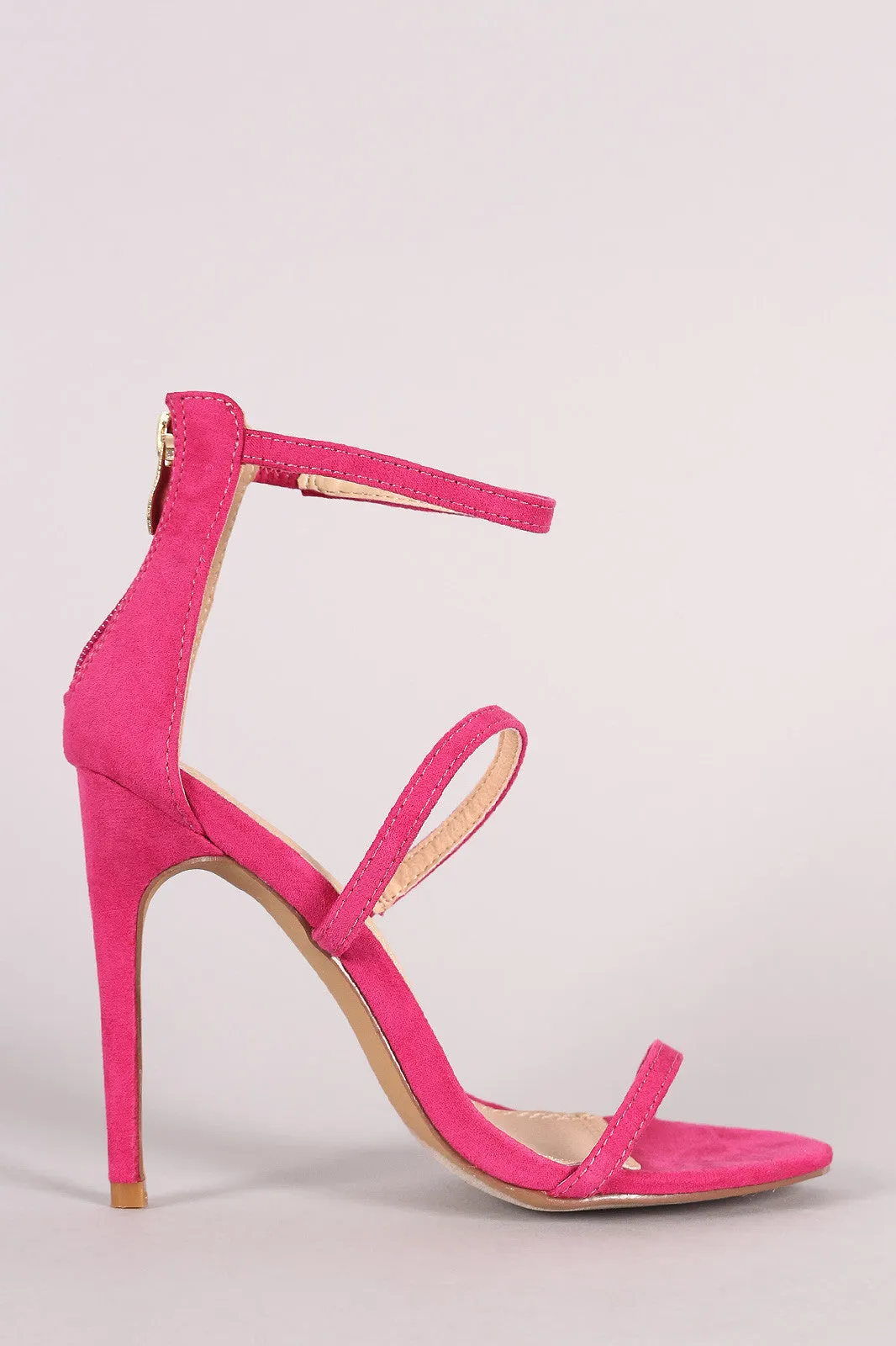 Liliana Suede Triple Straps Single Sole Heel