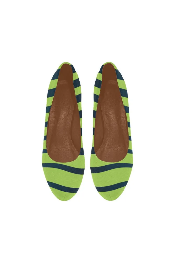 Lime Green Zebra Print Women's High Heels