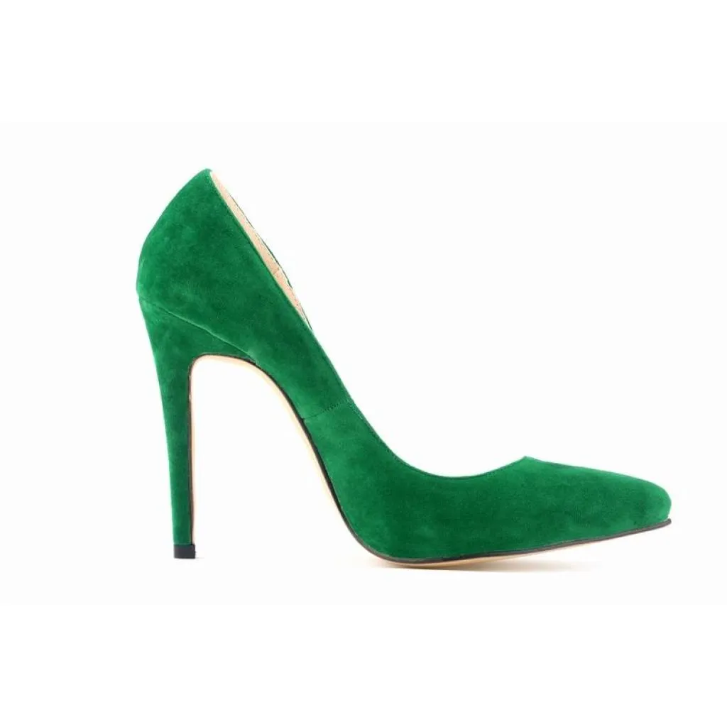 LIZZY Green Suede Leather Pumps