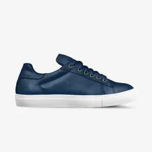 LORENZO LEATHER SNEAKERS IN MIDNIGHT BLUE