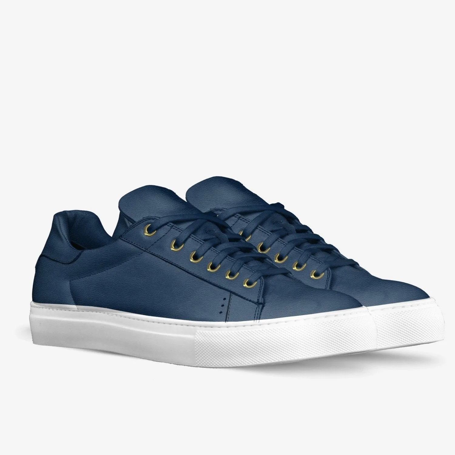 LORENZO LEATHER SNEAKERS IN MIDNIGHT BLUE