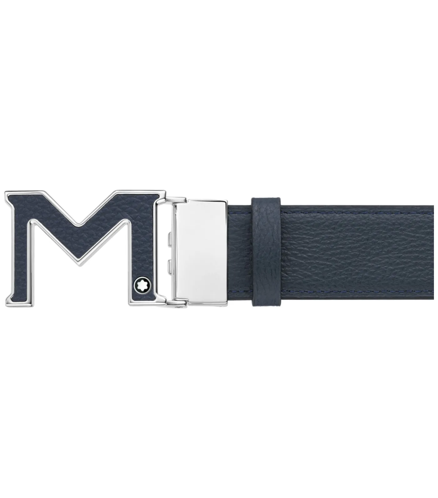 M Buckle 35mm Reversible Leather Belt Blue/Black