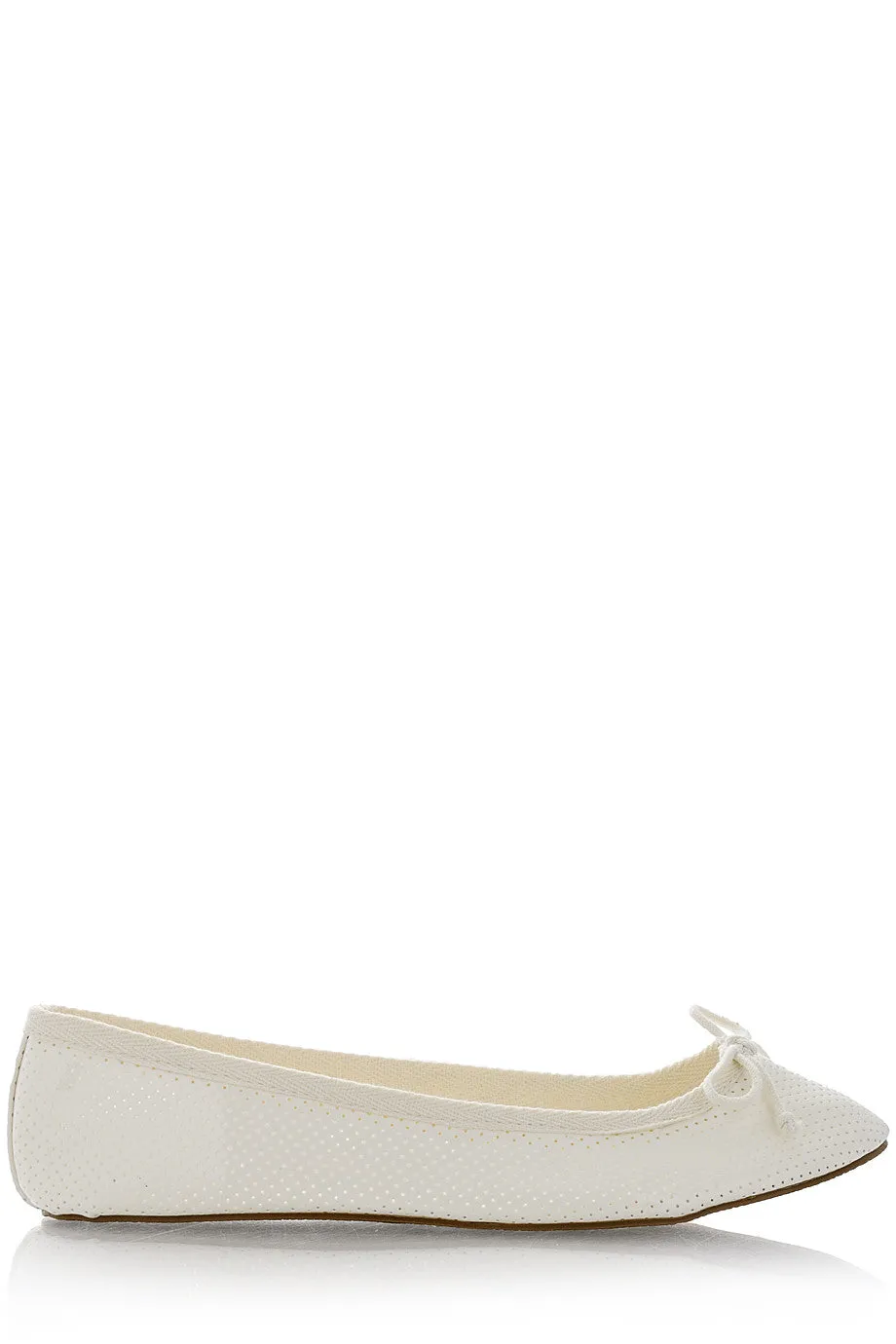 MABLE Off White Patent Ballerinas