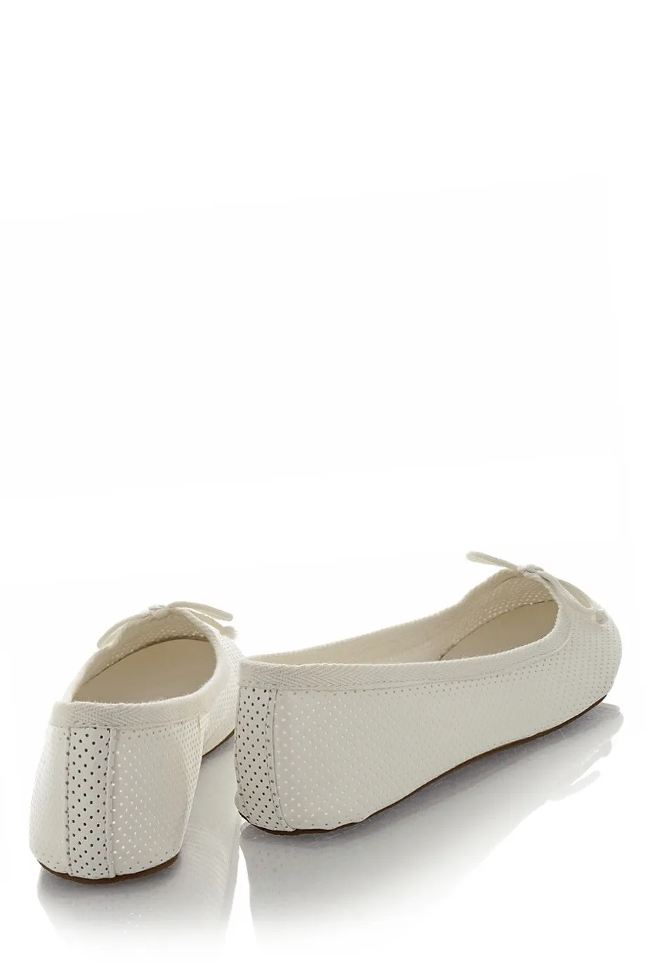 MABLE Off White Patent Ballerinas