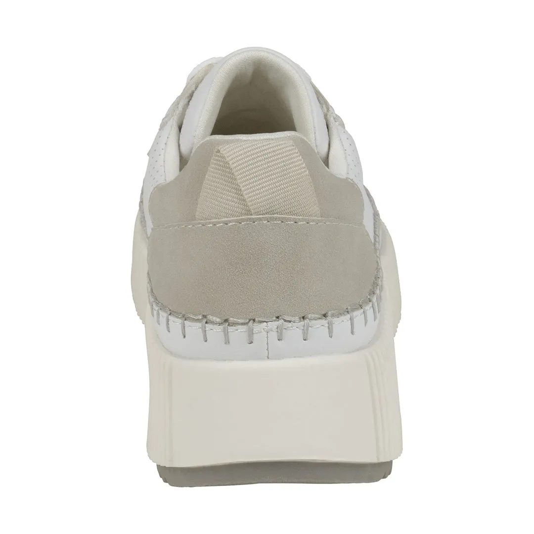 Madrid Beige White Lace-Up Sneakers