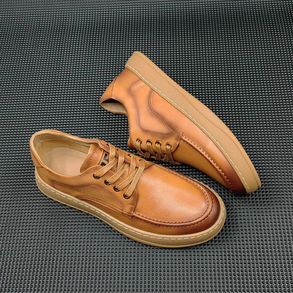 Men Leather Flat Minimalist Casual Shoes