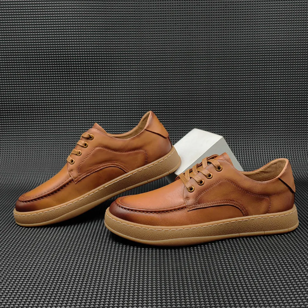 Men Leather Flat Minimalist Casual Shoes