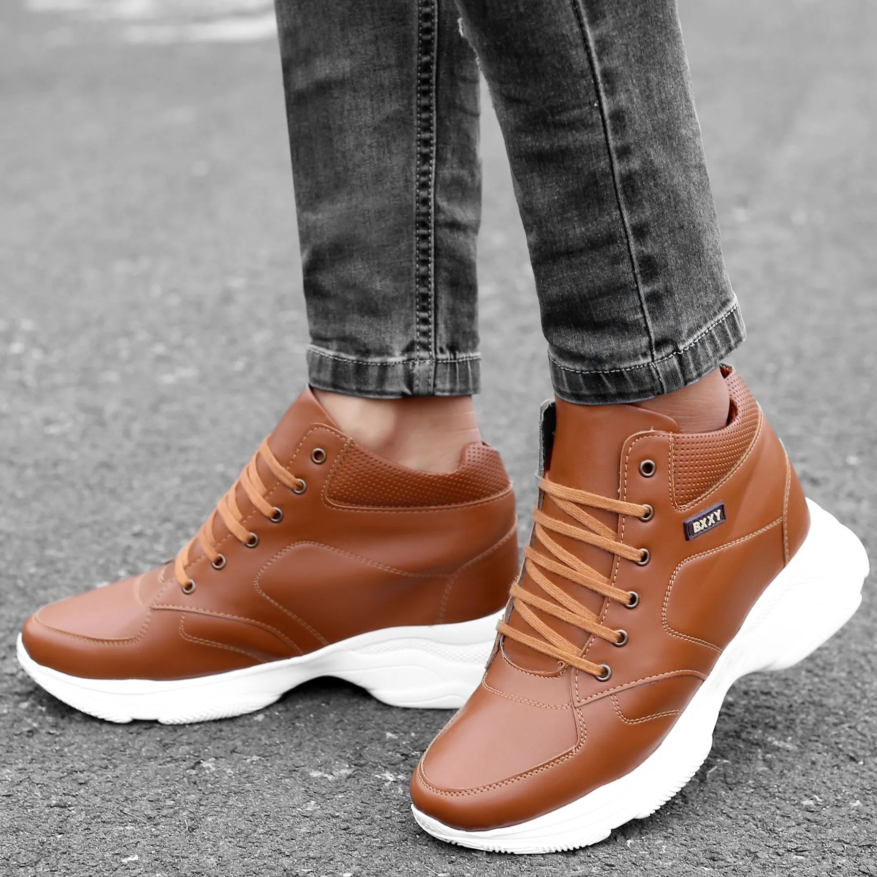 Men's 3 Inch Hidden Height Increasing Casual Outdoor Sneakers Boot in Eva Sole