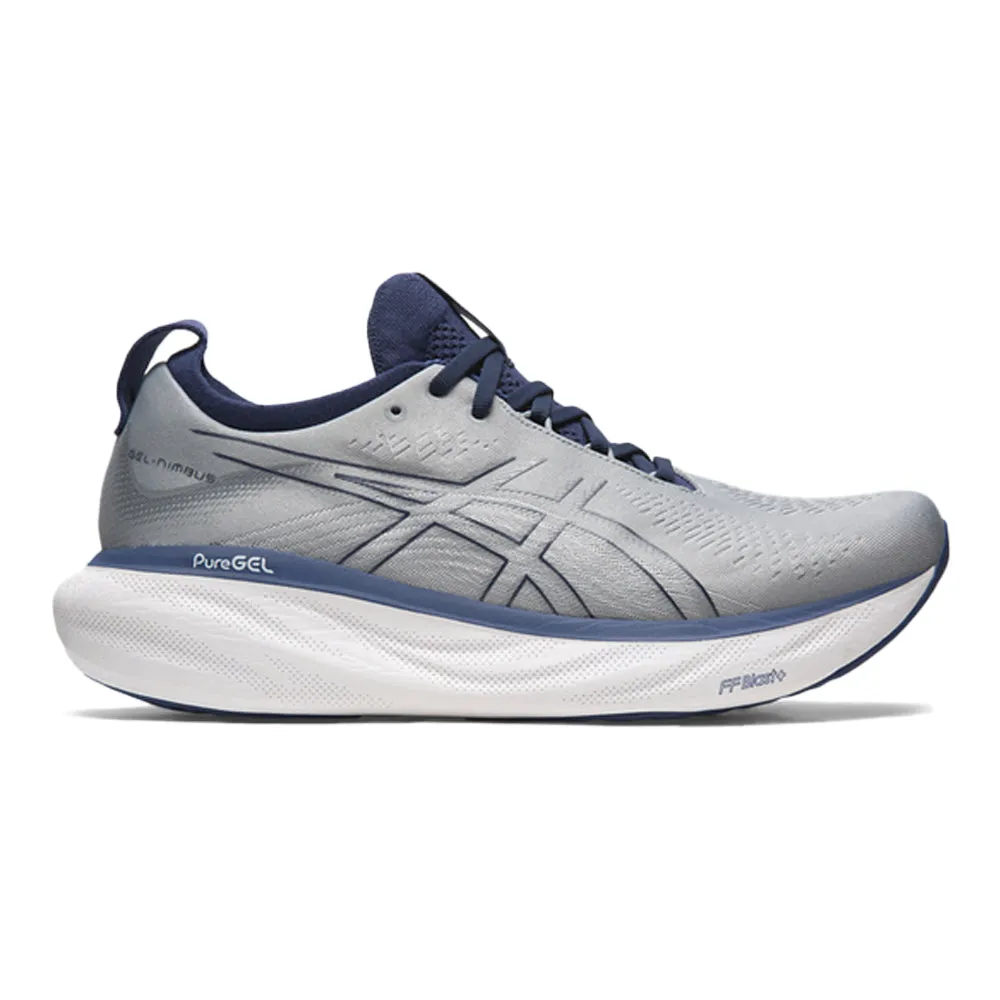 Men's Asics Gel-Nimbus 25, Sheet Rock/Indigo Blue, 15 2E Wide