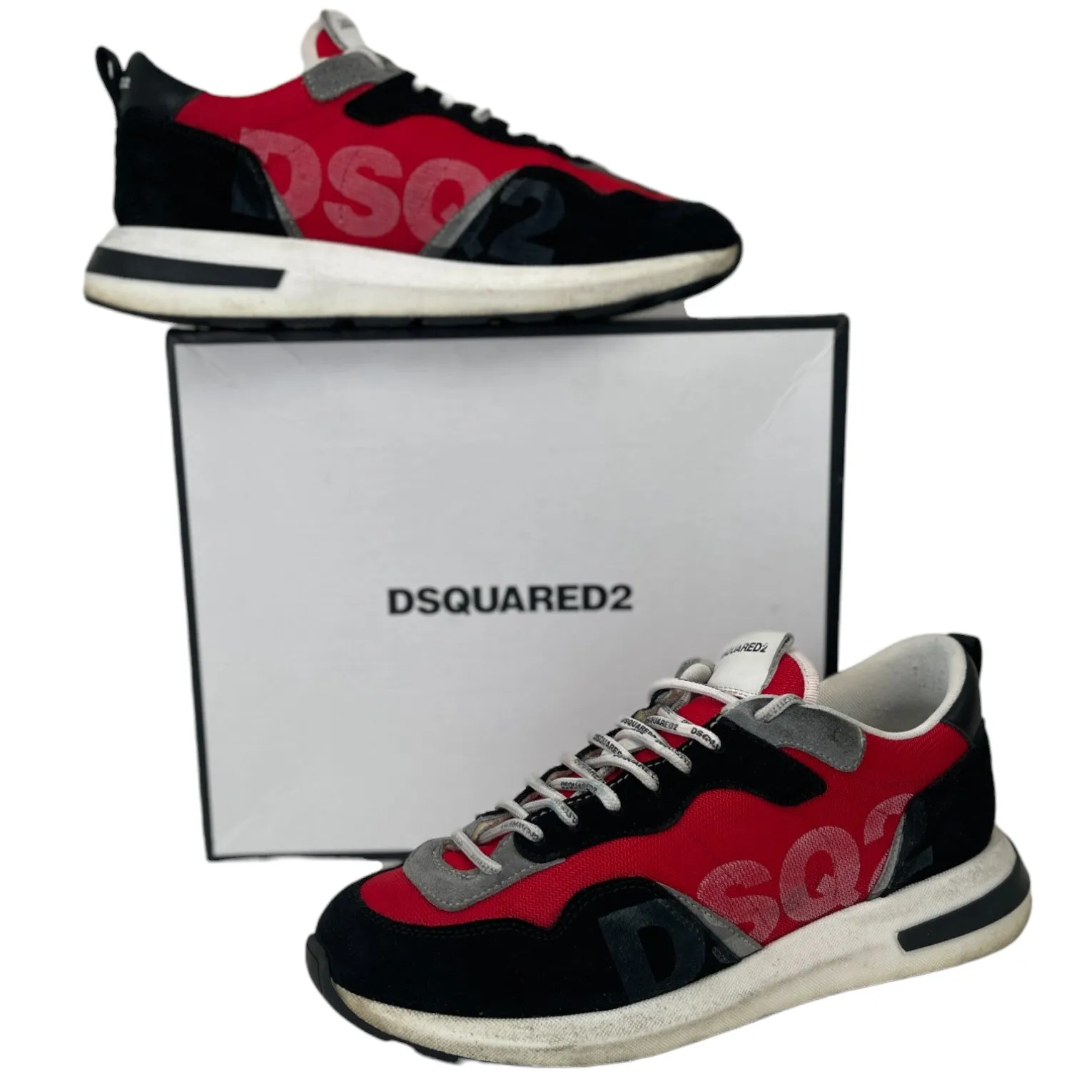 Men's Dsq Logo Low Trainers Red Size EU 40.5 / UK 6.5