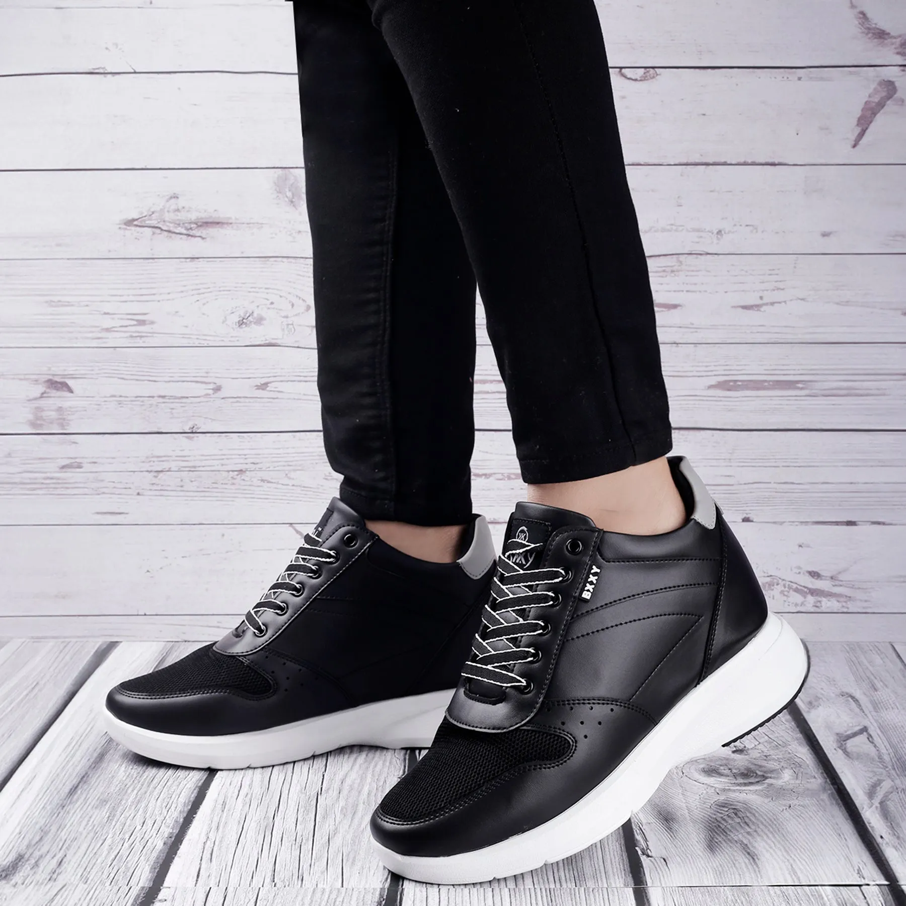 Men's Latest 3.5 Inch Hidden Height Increasing Casual Sneaker And Party Wear Lace-Up Shoes