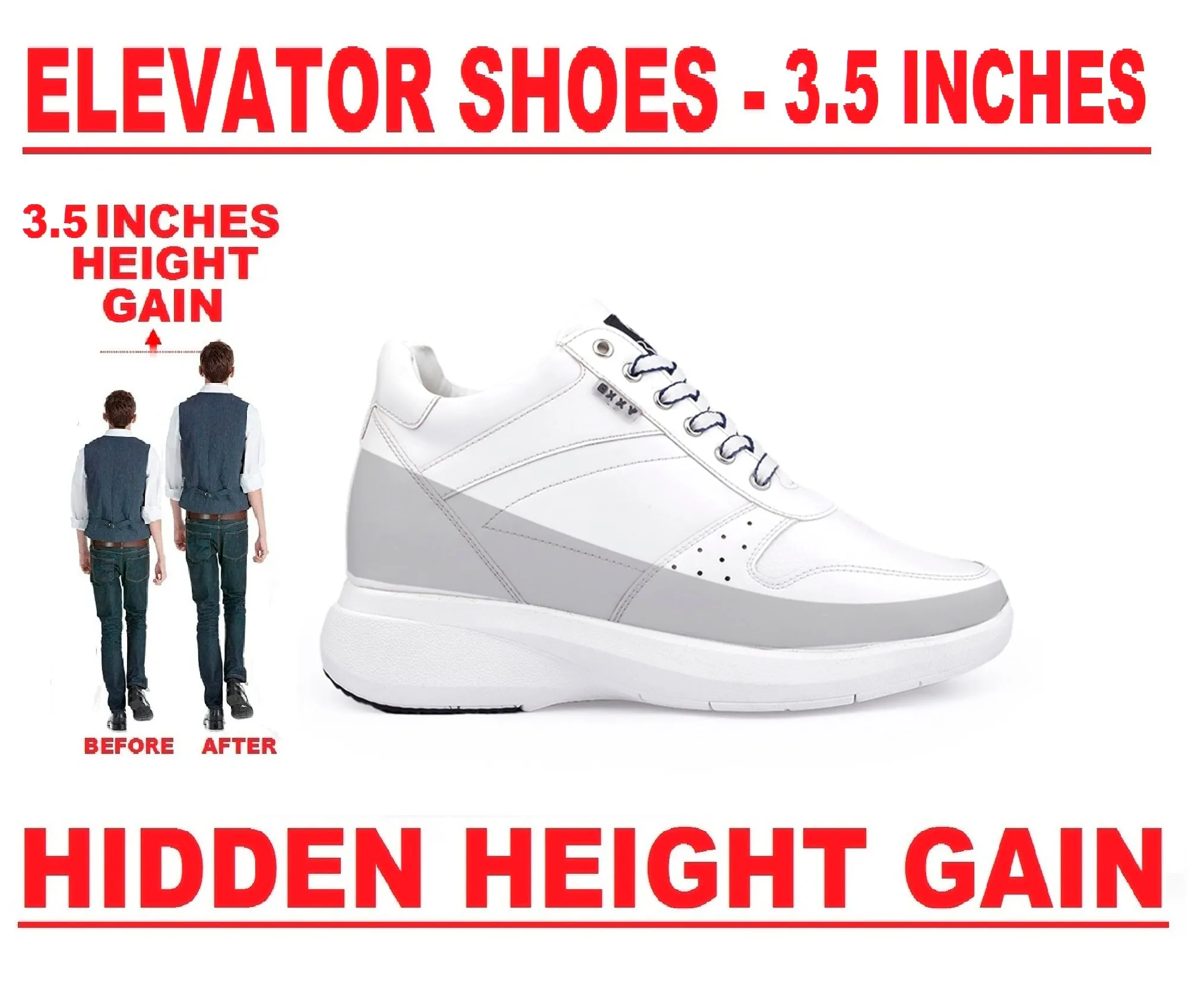 Men's Latest Hidden Height Increasing Casual Sneaker And Party Wear Lace-Up Shoes