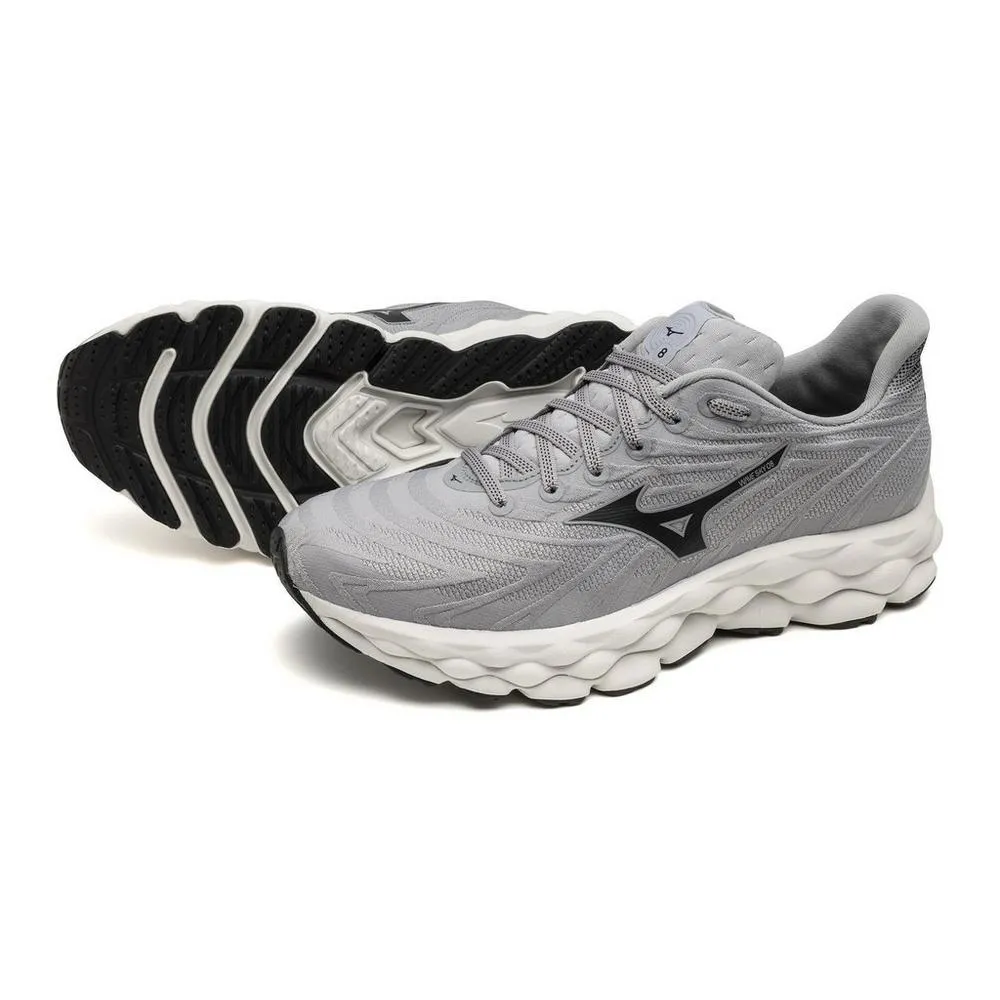 Men's Mizuno Wave Sky 8 Running Shoe in Ultimate Grey Black