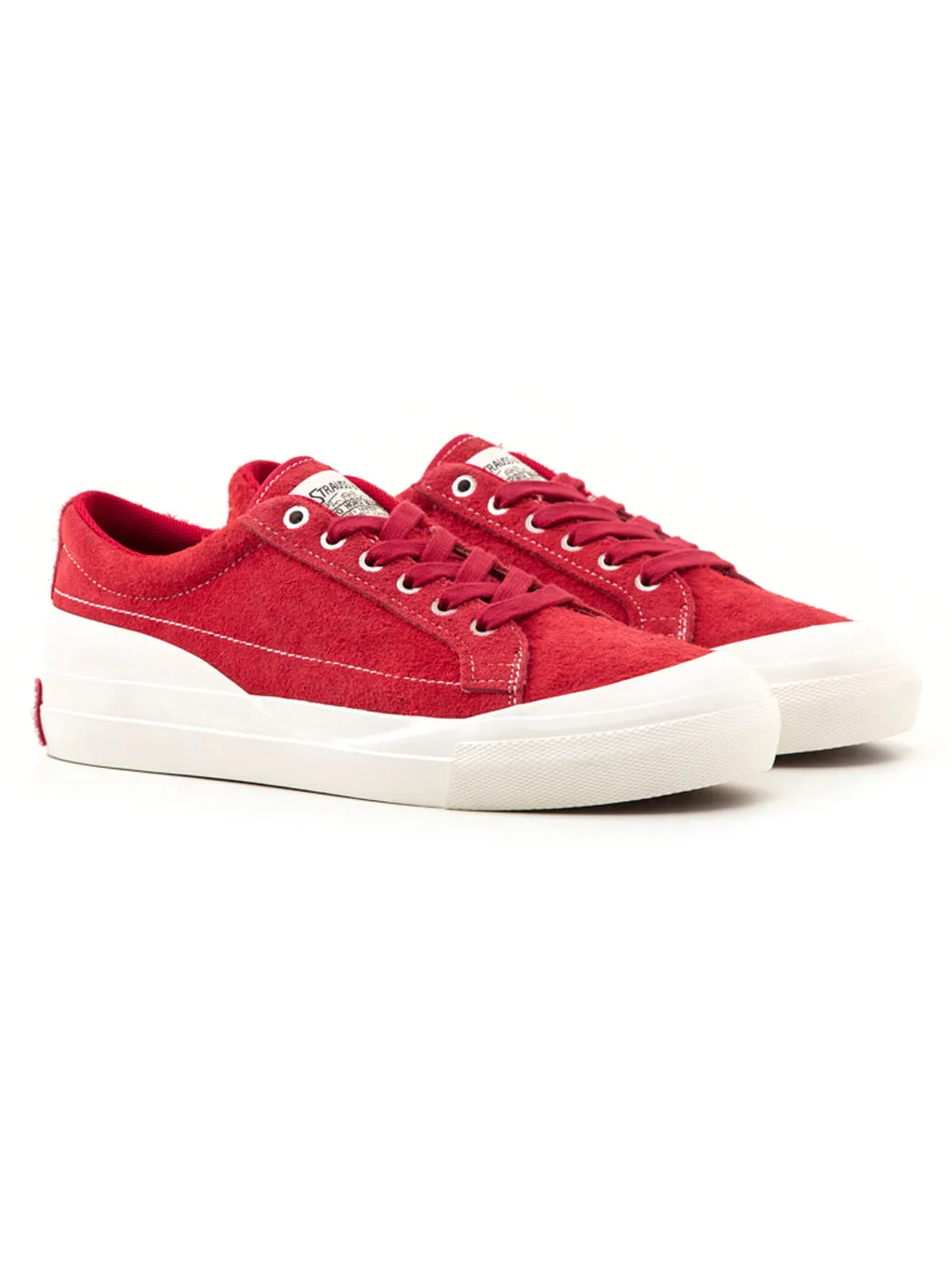 Men's Red & White Low Top Suede Casual Shoes