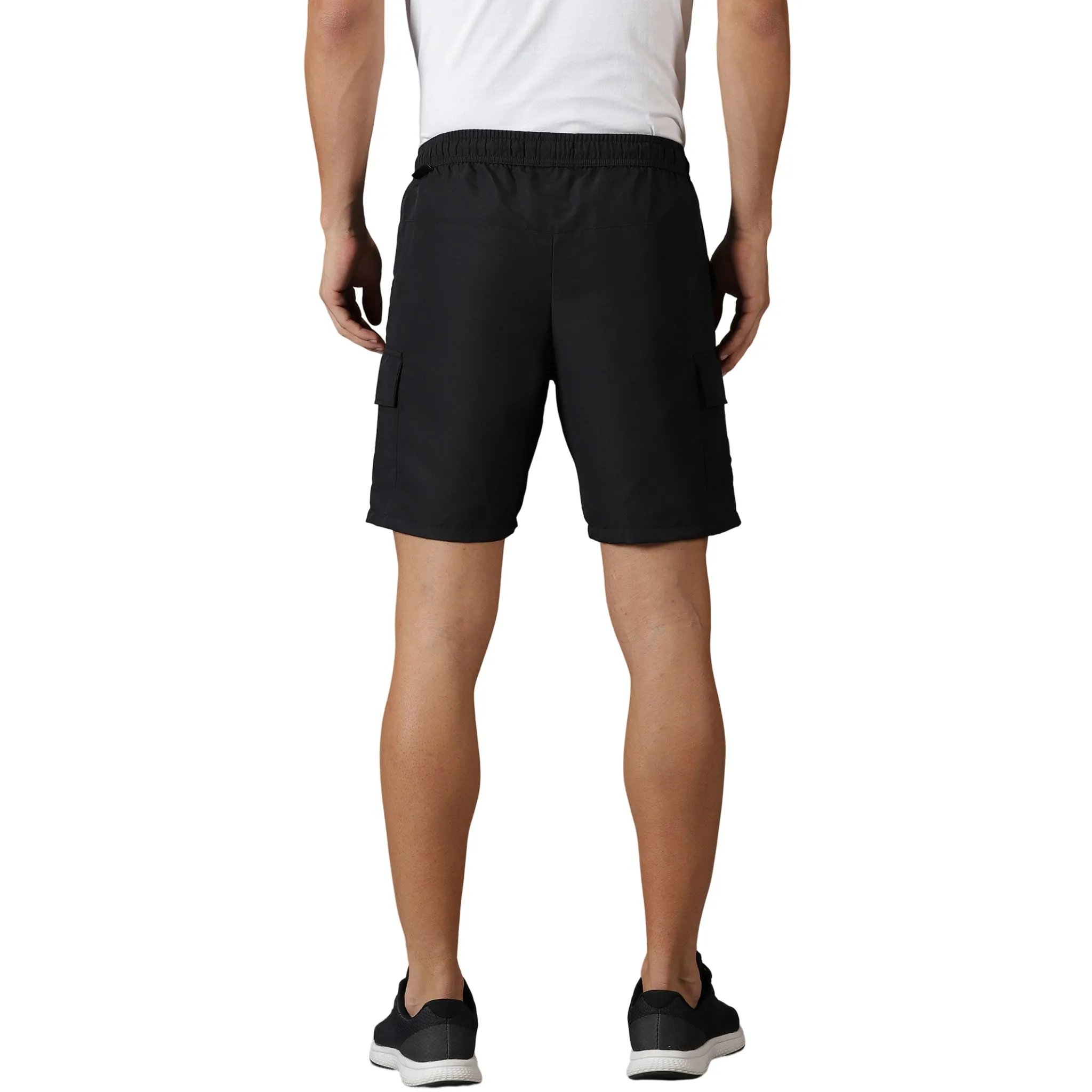 Men's solid Shorts with Drawstring waist & Patch pockets