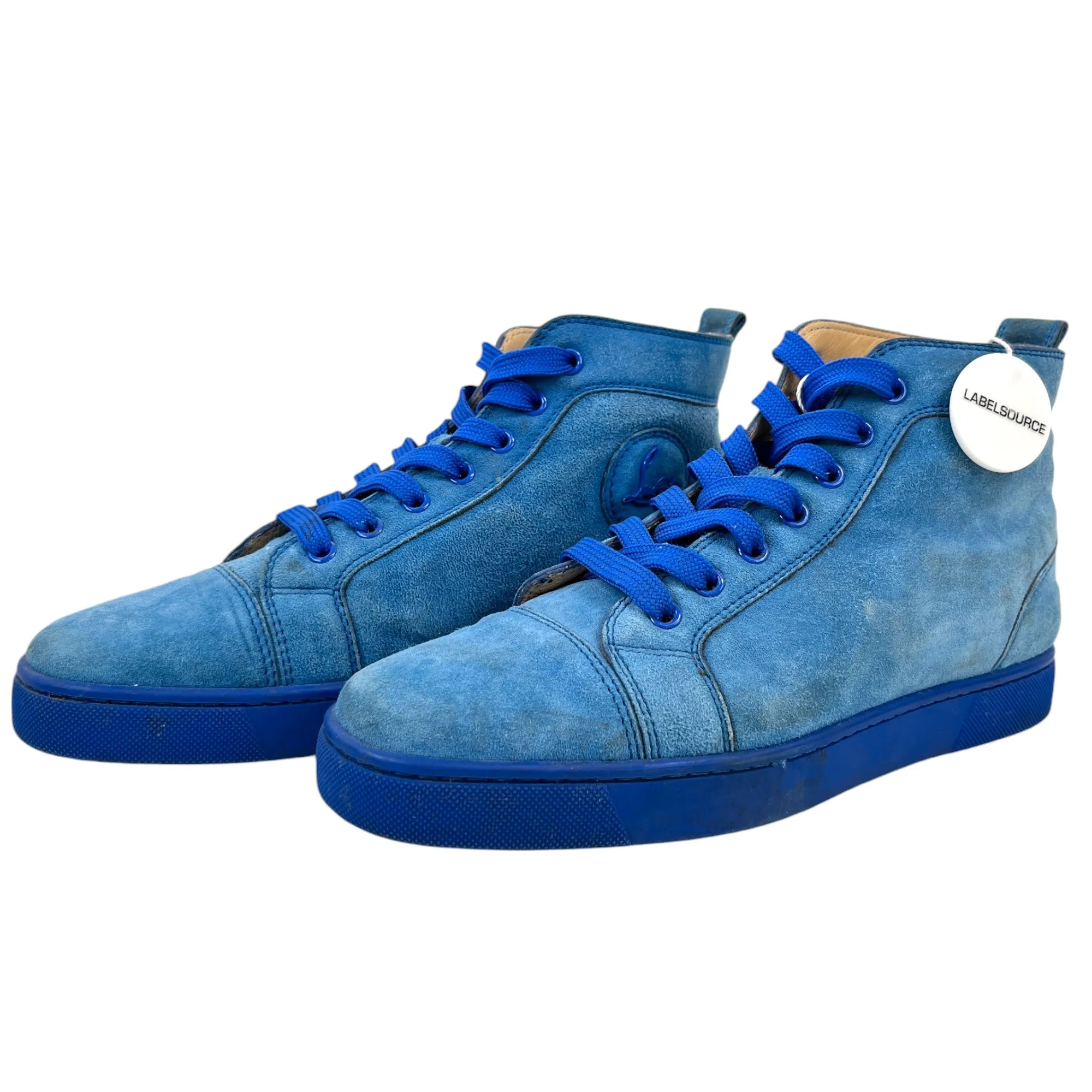 Men's Suede High Tops Low Trainers Blue Size EU 39.5 / UK 5.5