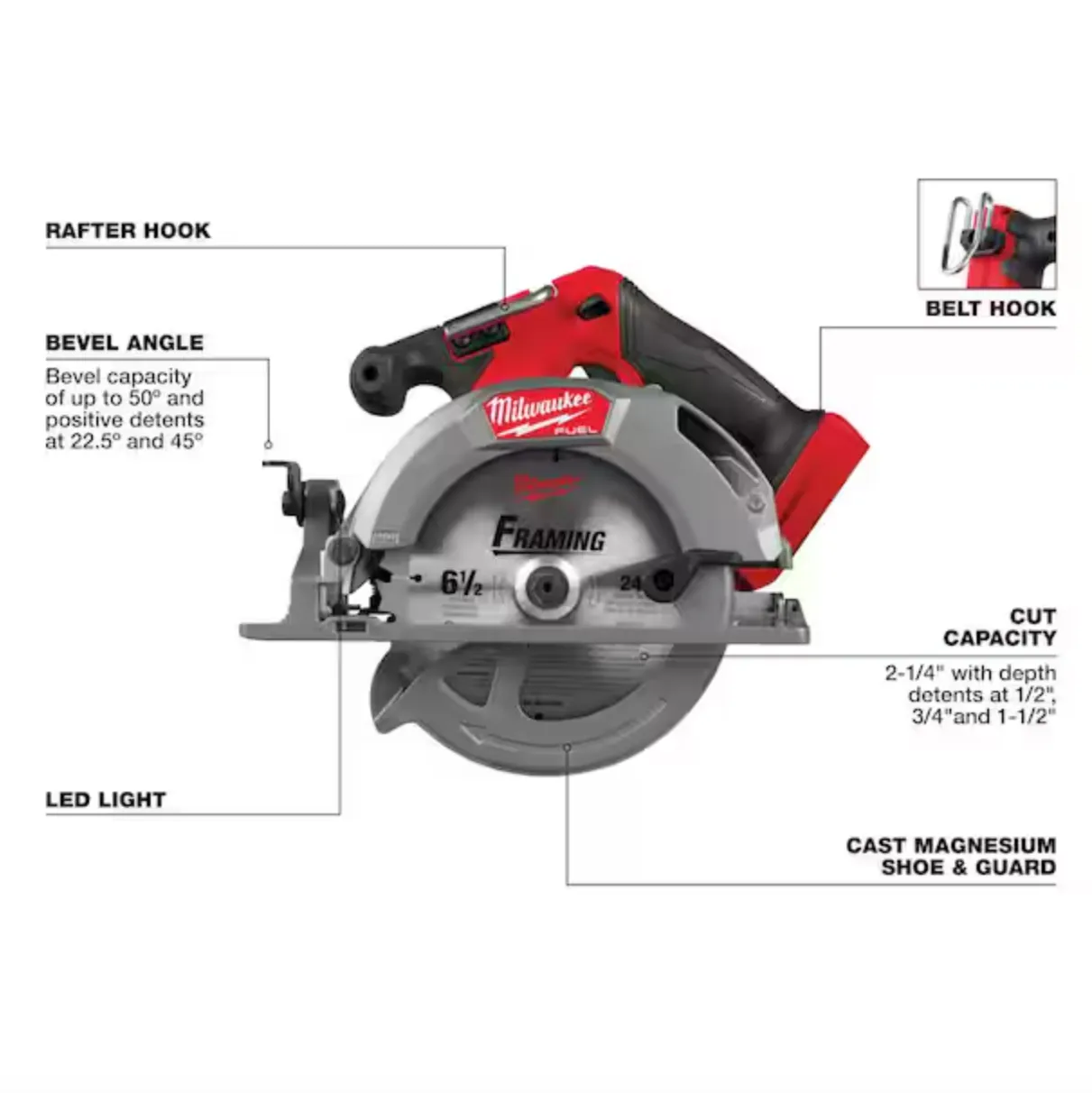 Milwaukee 2833-20 M18 FUEL™ 6-1/2” Circular Saw (Tool Only)