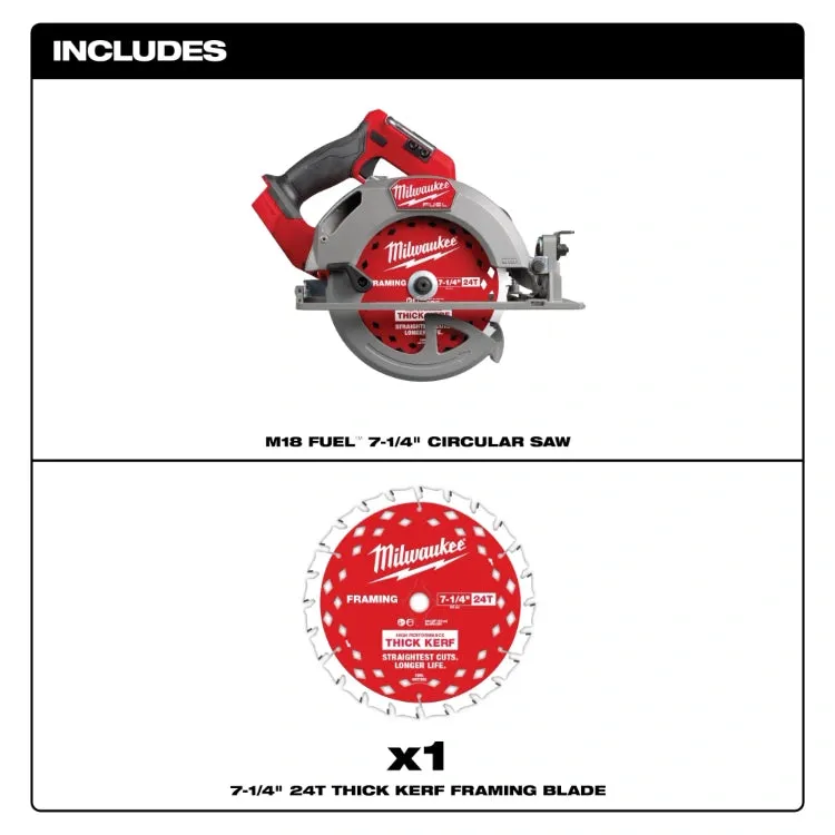 Milwaukee 2834-20 M18 FUEL™ 7-1/4” Circular Saw   Free Battery