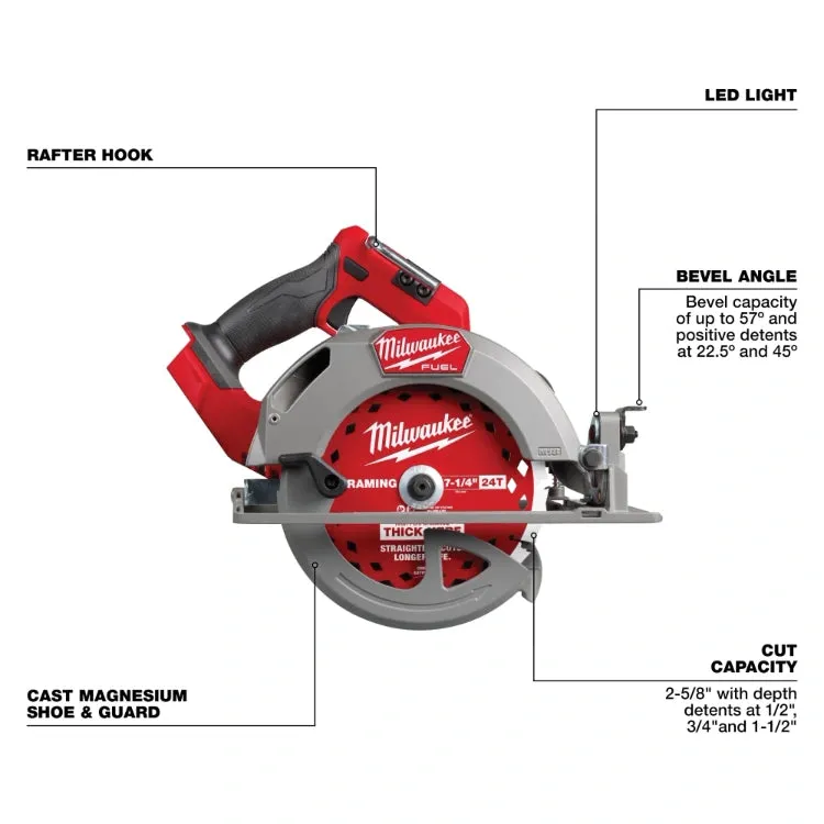 Milwaukee 2834-20 M18 FUEL™ 7-1/4” Circular Saw   Free Battery