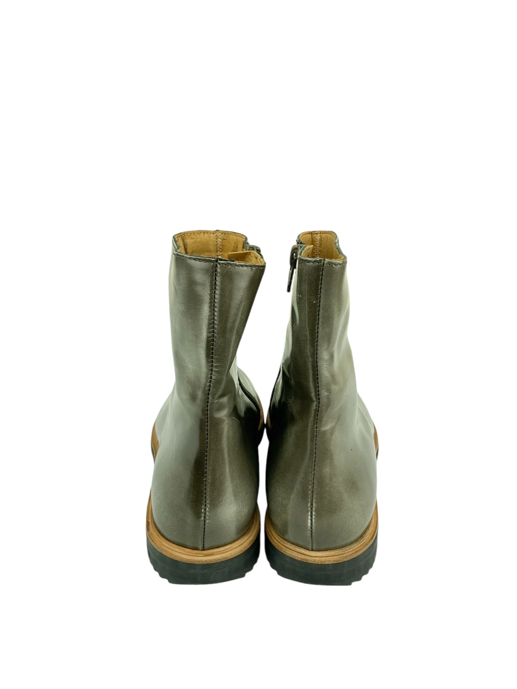 MM6 Maison Martin Margiela Women's Patent Boot Green Size 37 IT (7 US)