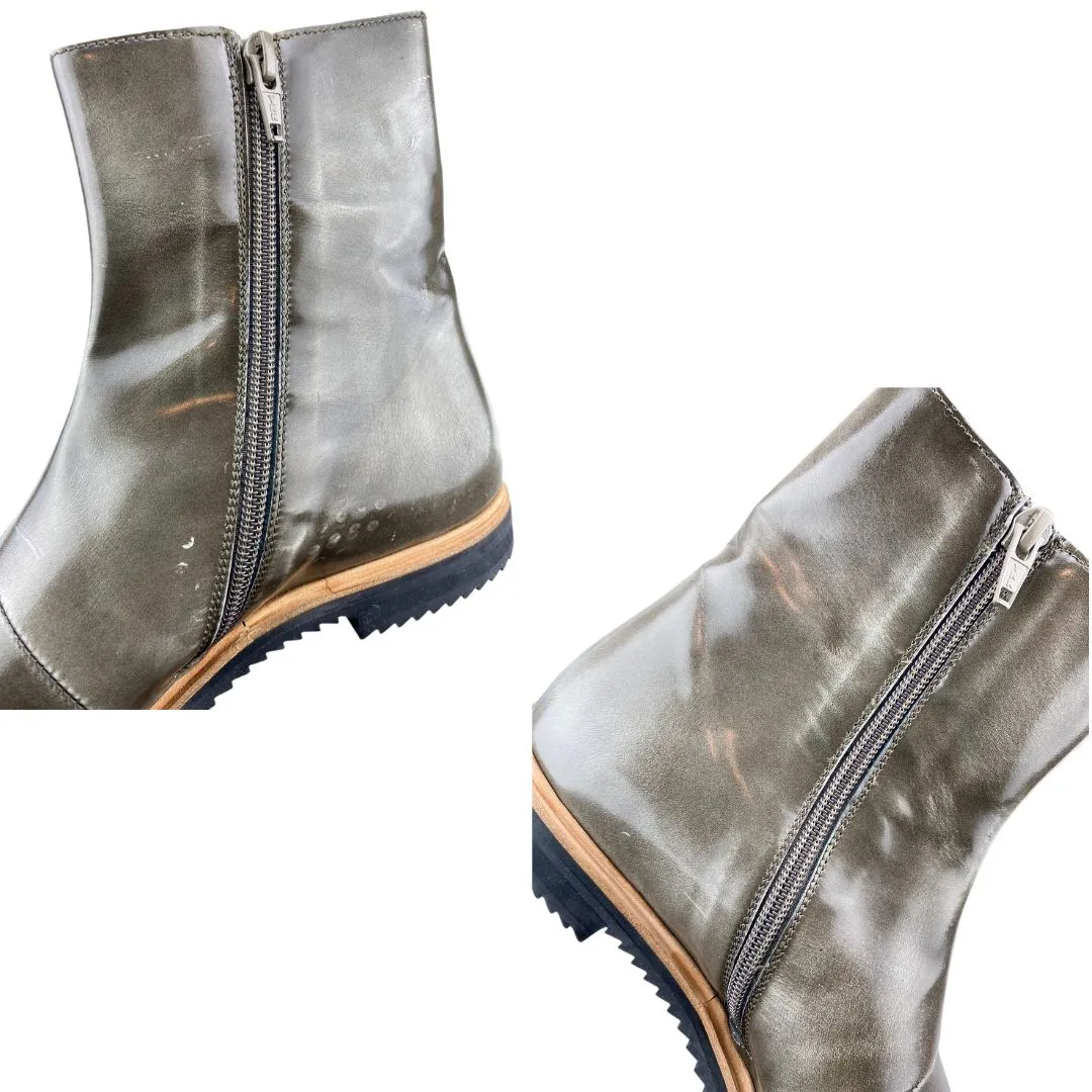 MM6 Maison Martin Margiela Women's Patent Boot Green Size 37 IT (7 US)