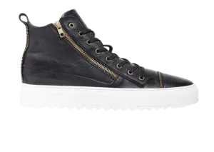 MMS Leather Black Boot 1/4 Zip Italian Sneaker