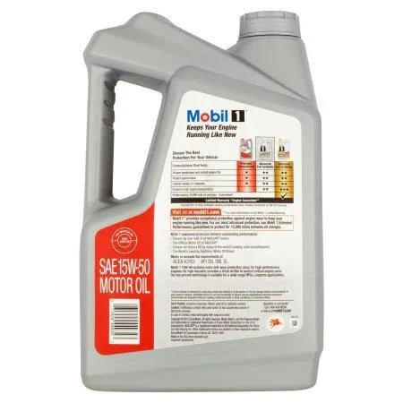 Mobil 1 15W-50 Advanced Full Synthetic Motor Oil, 5 qts