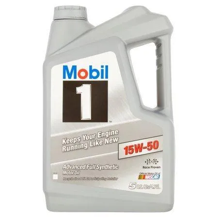 Mobil 1 15W-50 Advanced Full Synthetic Motor Oil, 5 qts