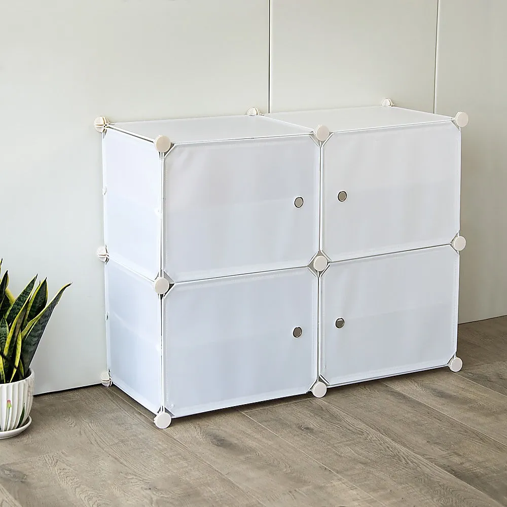 Modular White DIY Shoe Cabinet Rack Storage Organizer Stand