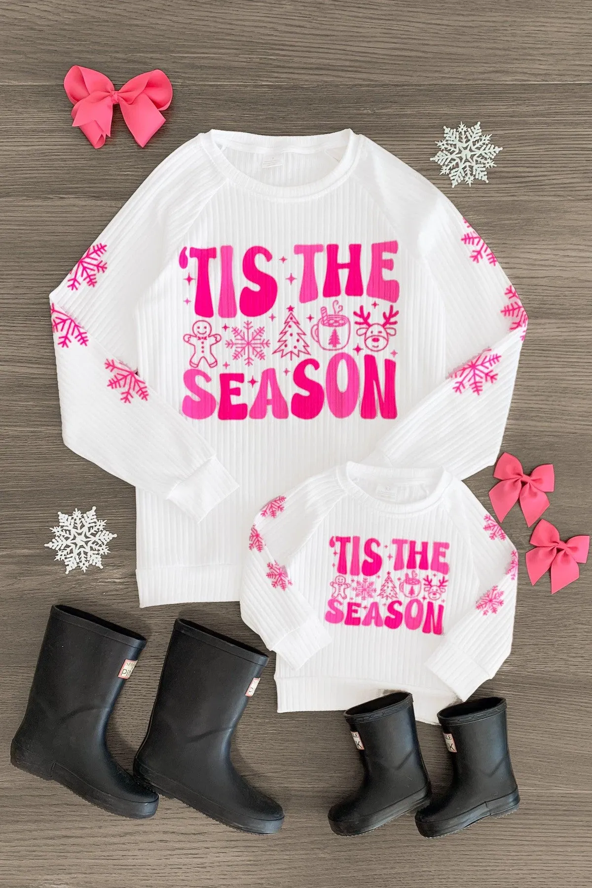 Mom & Me - "'Tis The Season" White Long Sleeve Top