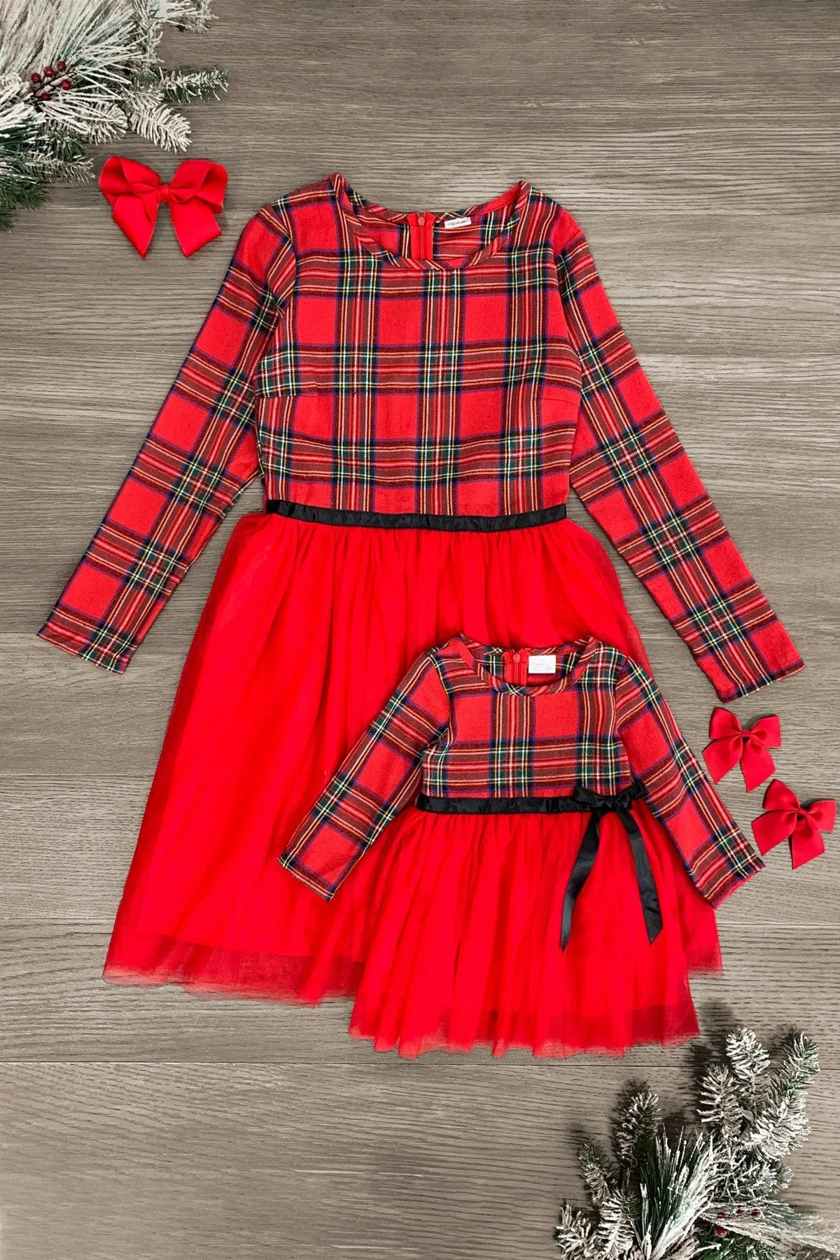 Mom & Me - Red Plaid Tutu Dress