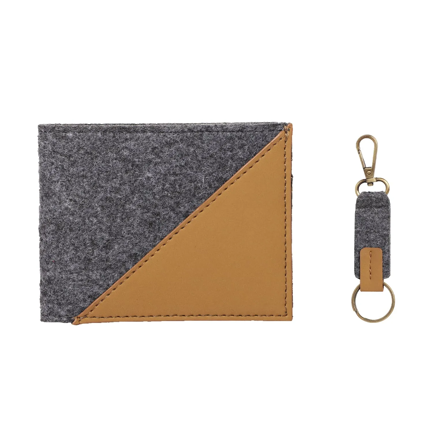 Mona B RFID Blocking Wallet & Key Fob Combo Gift Set for Men: Arctic Dark Grey