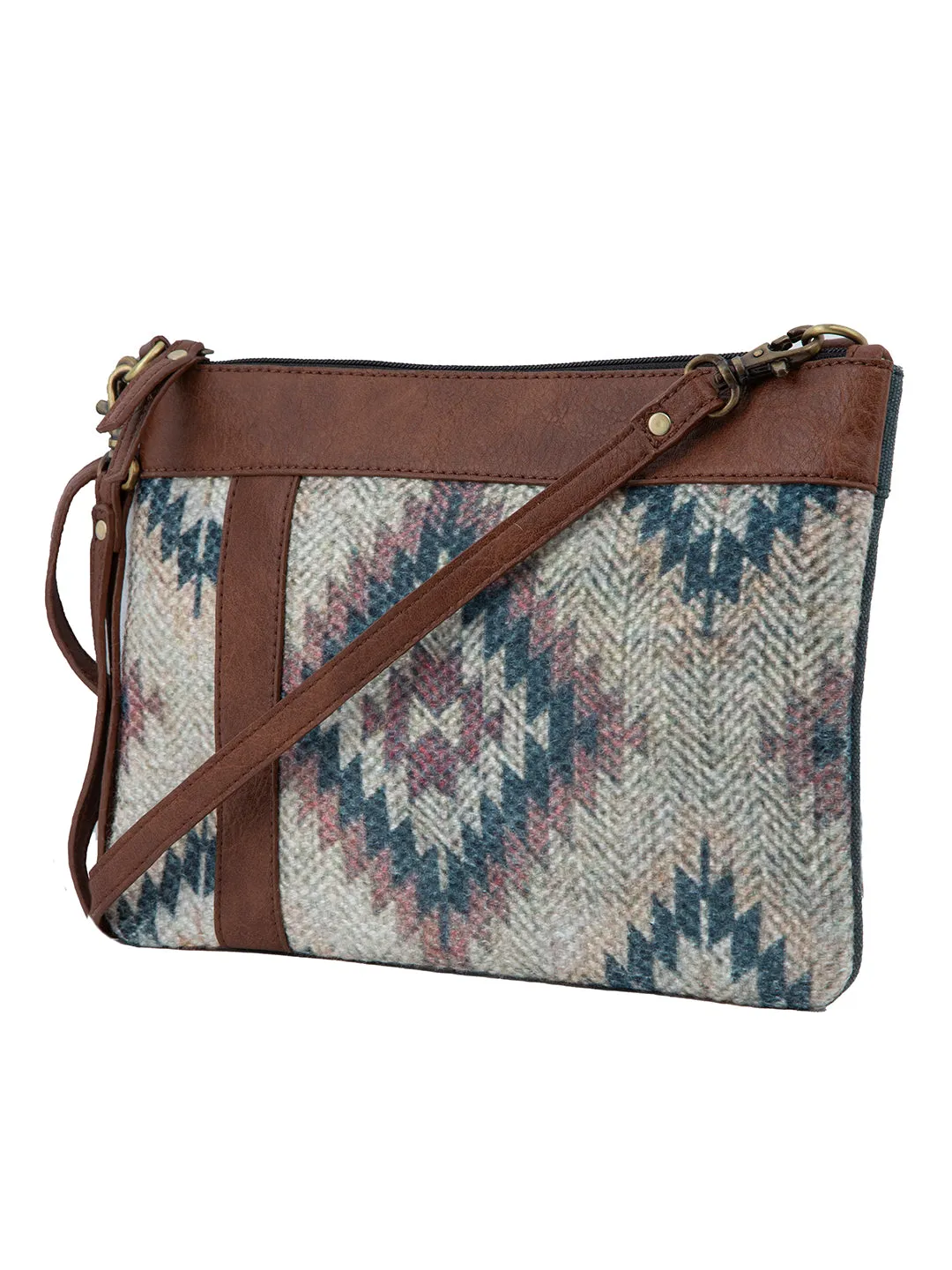 Mona B - Small Canvas Messenger Crossbody Bag | Wristlet Bag with Stylish Design for Women: Medallion