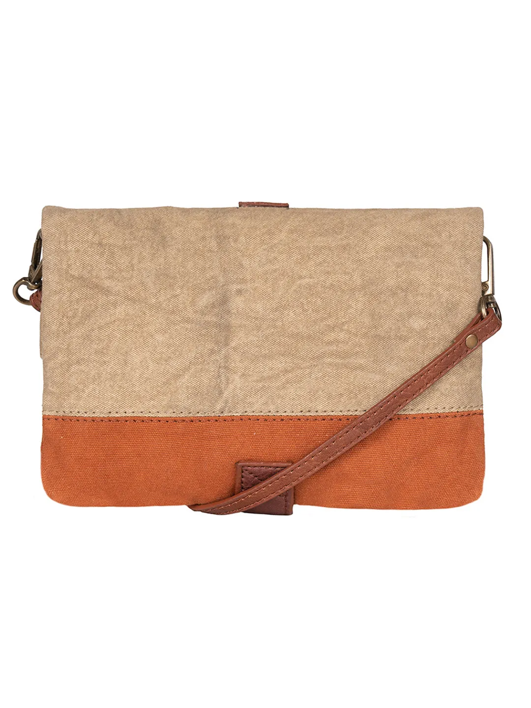 Mona B Small Messenger Crossbody Bag with Stylish Design for Girls and Women: Sand