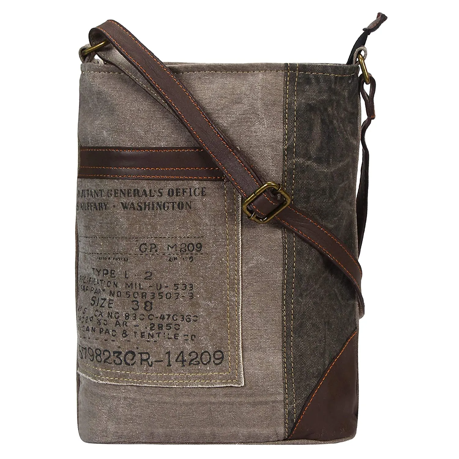 Mona B Women Canvas Messenger Crossbody Vintage Sling Bag (Identified Grey)