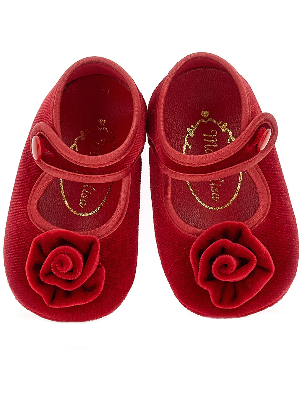 MONNALISA Chenille ballet booties for baby-red