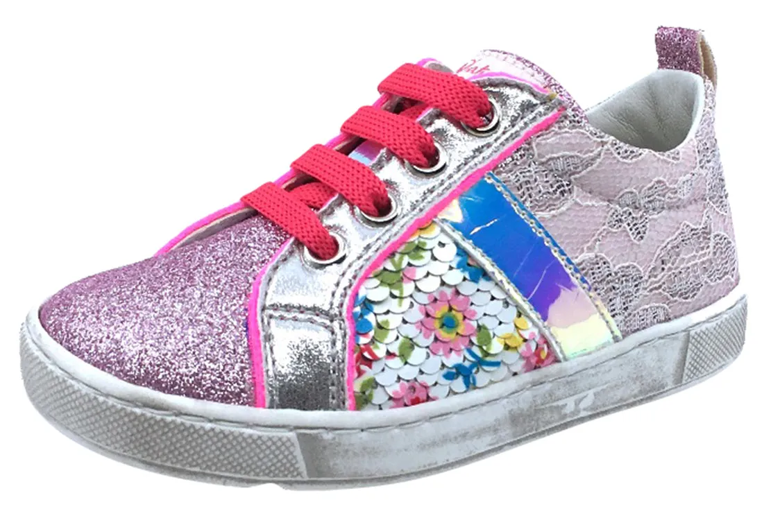 Naturino Girl's Ostenda Fashion Sneakers, Glitter/Rosa-Multi