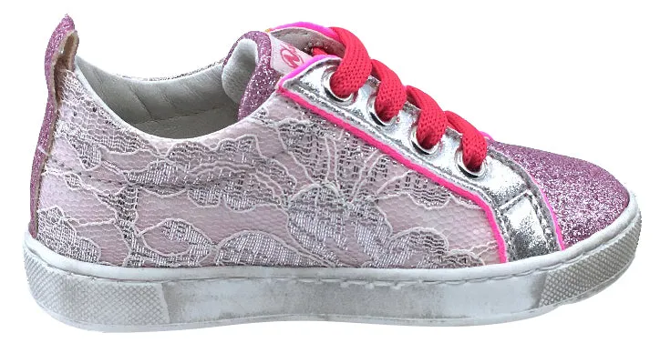 Naturino Girl's Ostenda Fashion Sneakers, Glitter/Rosa-Multi