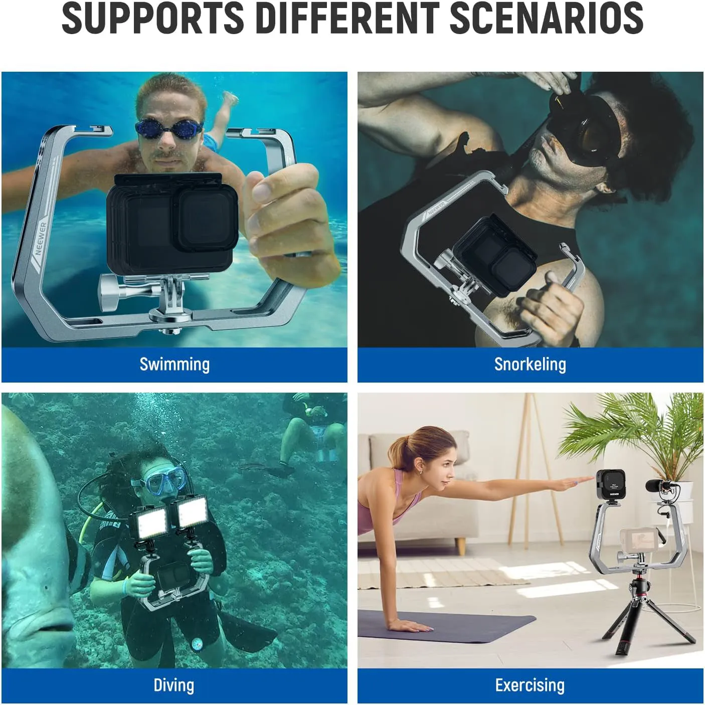 NEEWER AC001 Underwater Diving Rig Compatible with Action Camera