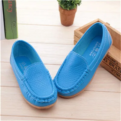 New Fashion Kids shoes all Size 21- 36 Children PU Leather Sneakers For Baby shoes Boys/Girls Boat Shoes Slip On Soft 5 color